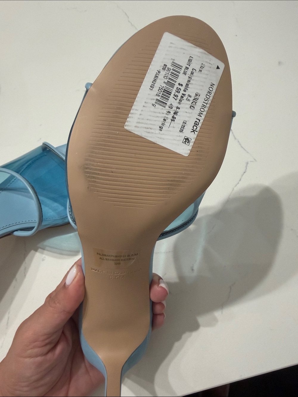 Steve Madden Light Blue Slide Mules with Transparent Blue Strap - Picture 4 of 6